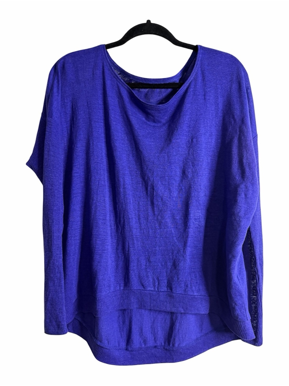 Eileen Fisher Organic Linen Boxy Top – Purple Shade Minimalist Quiet Luxury - Picture 3 of 9